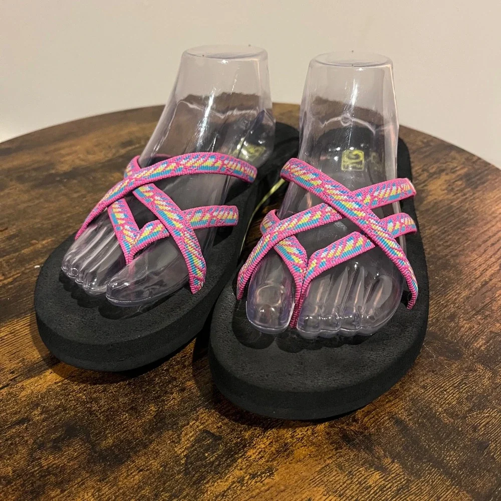 Teva Sandals Olowahu Strappy Mush Thong Flip Flop Pink Womens 10